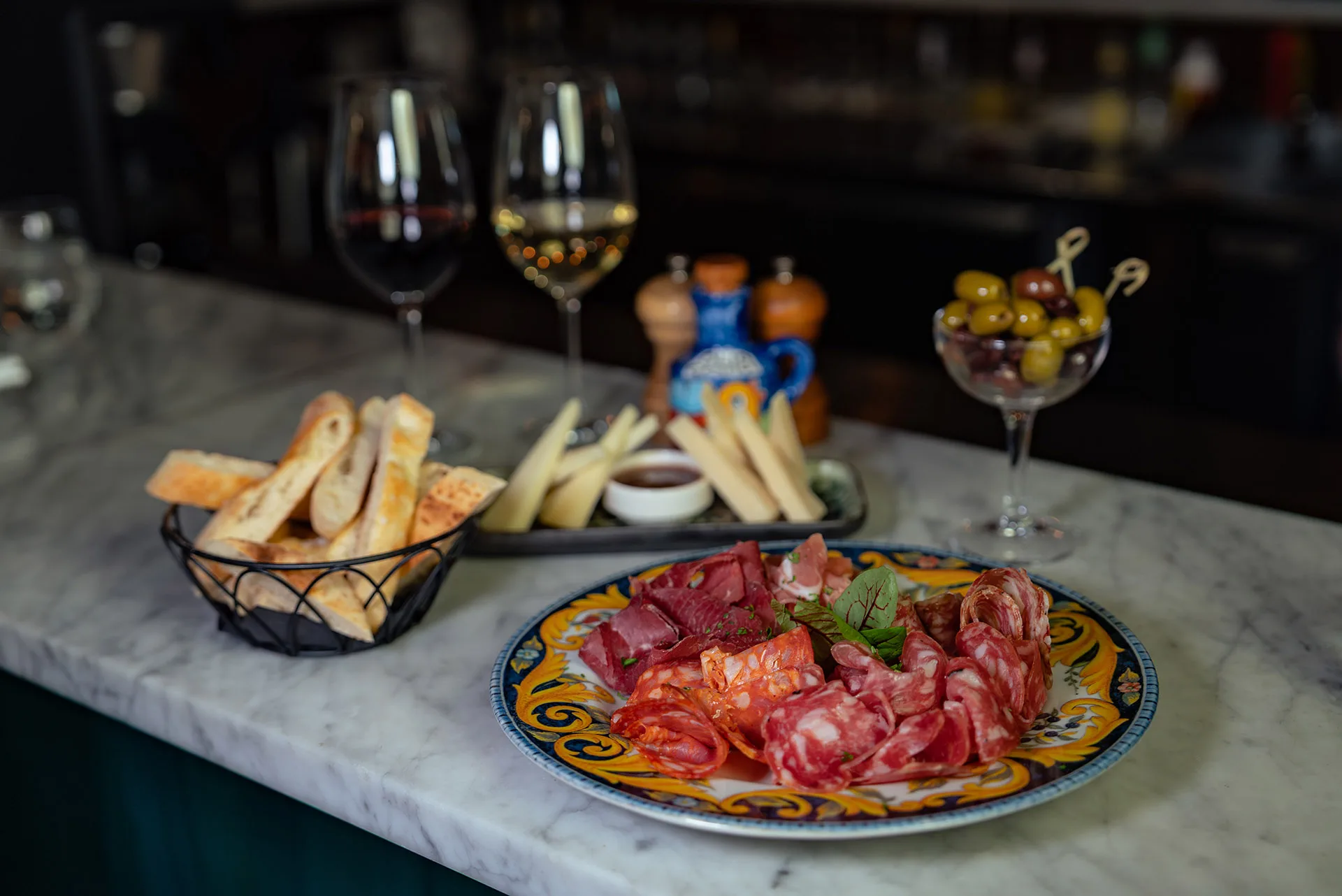 Charcuterie and wine at Piatti