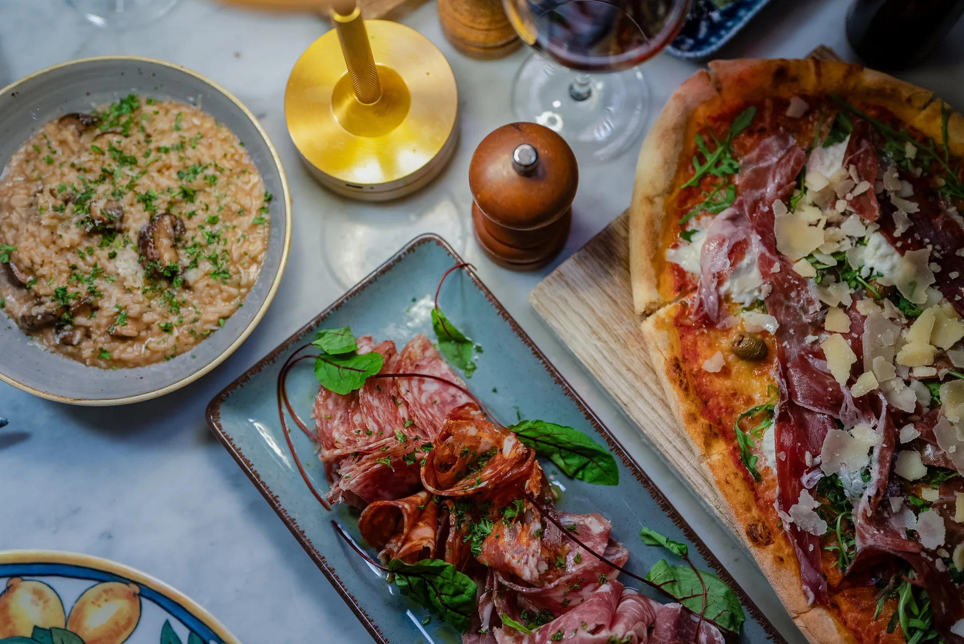 Pizza and pasta at Piatti